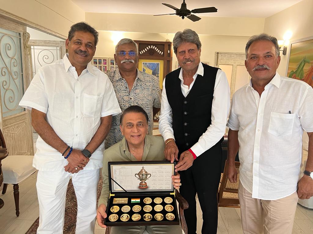 Five of the greats from team '83... Kirti Azad, Sunil Valson, Kapil Dev, Madan Lal & Sunil Gavaskar